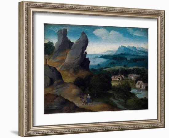 Landscape with the Flight into Egypt, 1516-17 (Oil on Wood)-Joachim Patinir-Framed Giclee Print