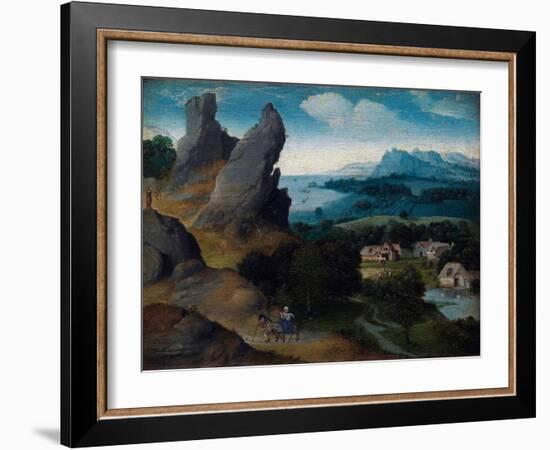 Landscape with the Flight into Egypt, 1516-17 (Oil on Wood)-Joachim Patinir-Framed Giclee Print