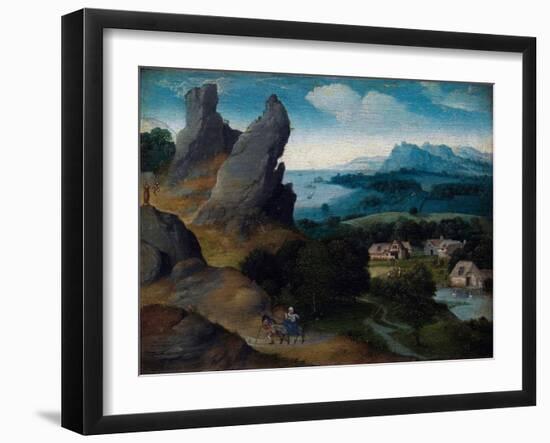 Landscape with the Flight into Egypt, 1516-17 (Oil on Wood)-Joachim Patinir-Framed Giclee Print