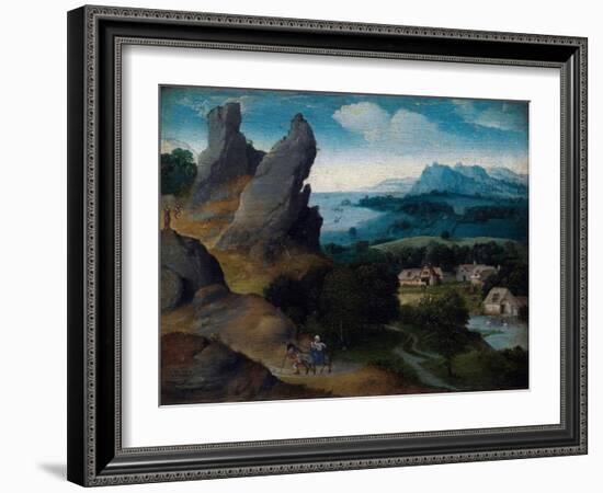 Landscape with the Flight into Egypt, 1516-17 (Oil on Wood)-Joachim Patinir-Framed Giclee Print