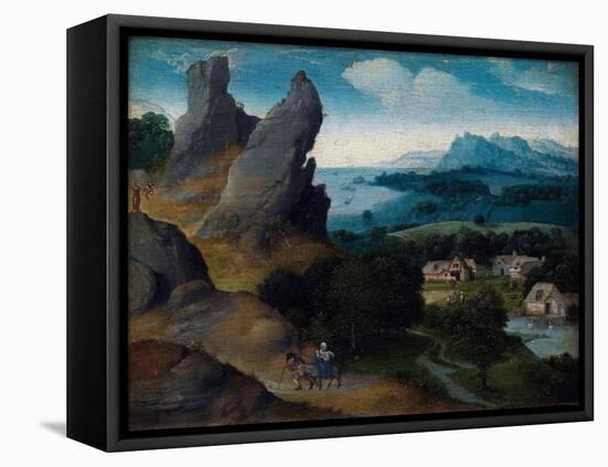 Landscape with the Flight into Egypt, 1516-17 (Oil on Wood)-Joachim Patinir-Framed Premier Image Canvas