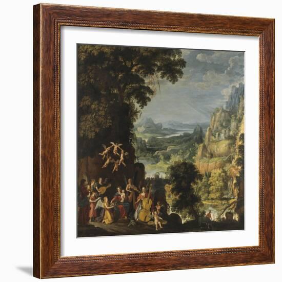 Landscape with the flight into Egypt, c.1610-40-David The Elder Teniers-Framed Giclee Print