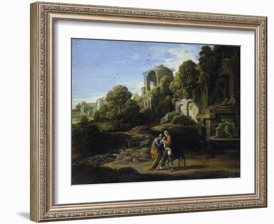 Landscape with the Flight to Egypt-Adam Elsheimer-Framed Giclee Print