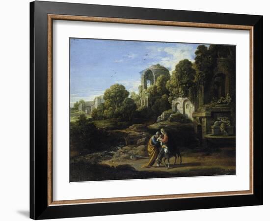 Landscape with the Flight to Egypt-Adam Elsheimer-Framed Giclee Print