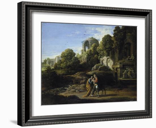 Landscape with the Flight to Egypt-Adam Elsheimer-Framed Giclee Print