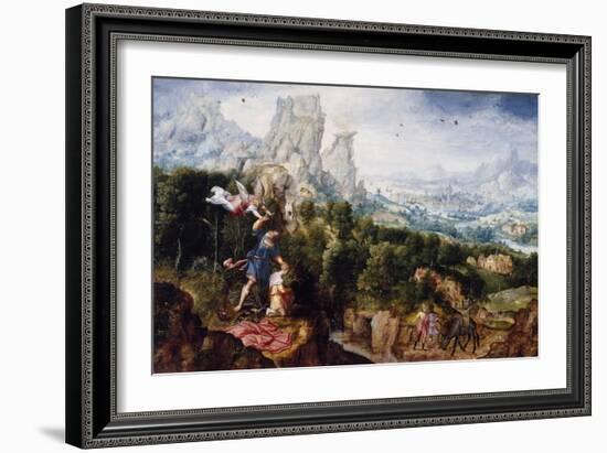 Landscape with the Offering of Isaac, C.1540-Herri Met De Bles-Framed Giclee Print
