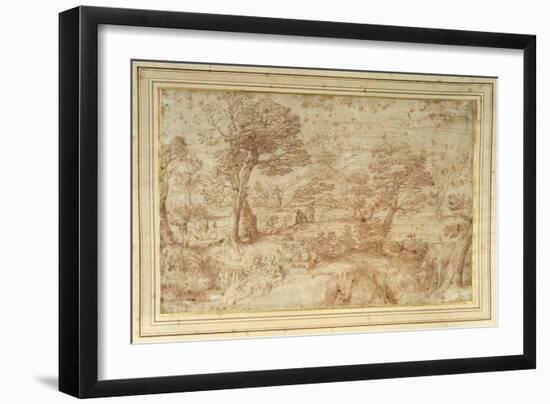 Landscape with the Rest on the Flight from Egypt, after Annibale Carracci-Annibale Carracci-Framed Giclee Print