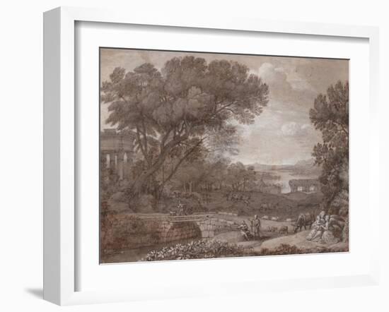 Landscape with the Rest on the Flight into Egypt, 1660-Claude Lorraine-Framed Giclee Print