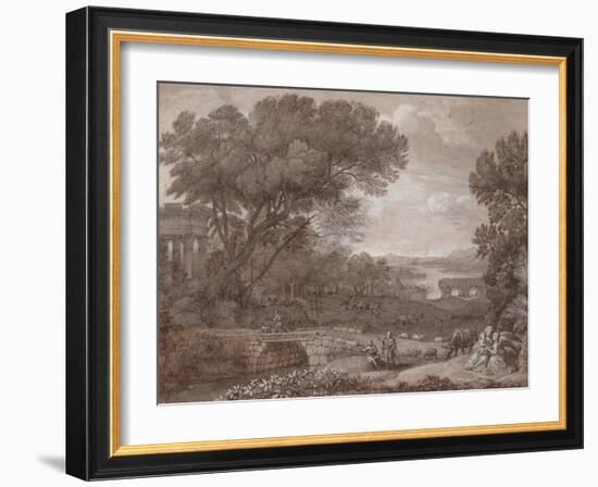 Landscape with the Rest on the Flight into Egypt, 1660-Claude Lorraine-Framed Giclee Print