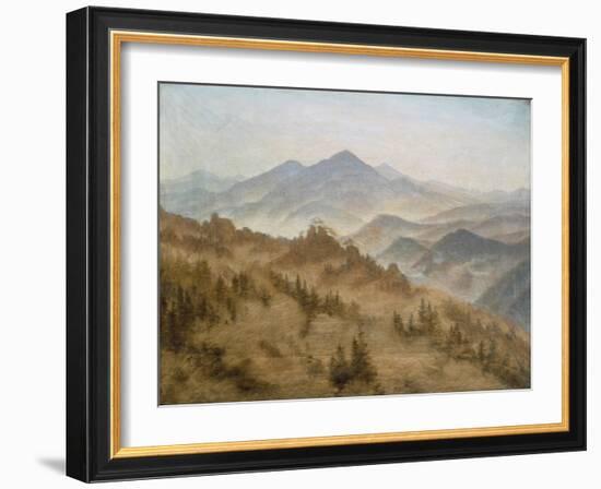 Landscape with the Rosenberg in the Bohemian Mountains-Caspar David Friedrich-Framed Giclee Print