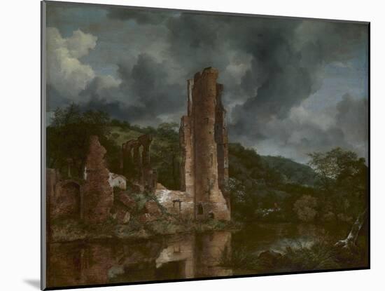 Landscape with the Ruins of the Castle of Egmond, 1650-55-Jacob van Ruisdael-Mounted Giclee Print