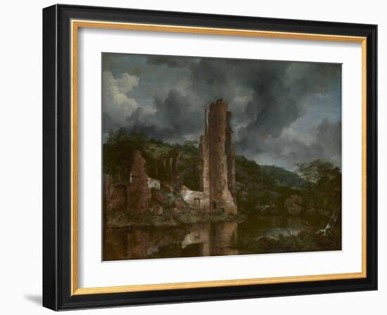Landscape with the Ruins of the Castle of Egmond, 1650-55-Jacob van Ruisdael-Framed Giclee Print