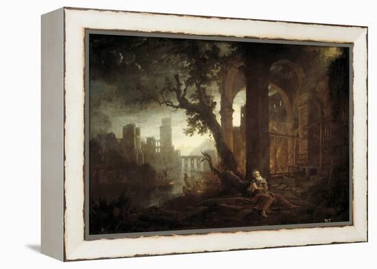 Landscape with the Temptation of Saint Anthony-Claude Lorraine-Framed Premier Image Canvas