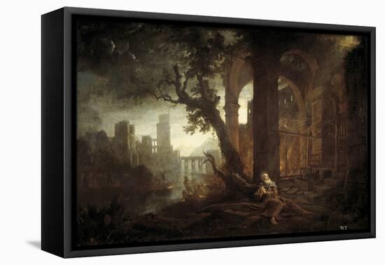 Landscape with the Temptation of Saint Anthony-Claude Lorraine-Framed Premier Image Canvas