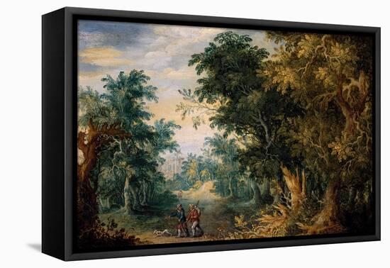 Landscape with Three Figures-Jan Brueghel the Elder-Framed Premier Image Canvas
