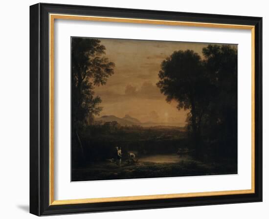 Landscape with Tobias and the Angel, 1663-Claude Lorraine-Framed Giclee Print