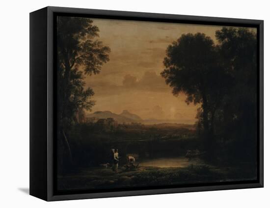 Landscape with Tobias and the Angel, 1663-Claude Lorraine-Framed Premier Image Canvas