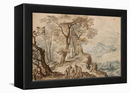 Landscape with Tobias and the Angel-Jan Brueghel the Younger-Framed Premier Image Canvas