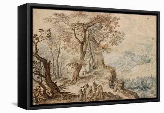 Landscape with Tobias and the Angel-Jan Brueghel the Younger-Framed Premier Image Canvas