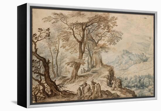 Landscape with Tobias and the Angel-Jan Brueghel the Younger-Framed Premier Image Canvas