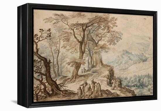 Landscape with Tobias (Tobie) and the Angel - Peinture De Jan Brueghel the Younger (1601-1678) - 15-Jan the Younger Brueghel-Framed Premier Image Canvas