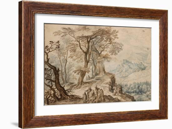 Landscape with Tobias (Tobie) and the Angel - Peinture De Jan Brueghel the Younger (1601-1678) - 15-Jan the Younger Brueghel-Framed Giclee Print