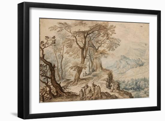 Landscape with Tobias (Tobie) and the Angel - Peinture De Jan Brueghel the Younger (1601-1678) - 15-Jan the Younger Brueghel-Framed Giclee Print