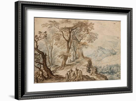 Landscape with Tobias (Tobie) and the Angel - Peinture De Jan Brueghel the Younger (1601-1678) - 15-Jan the Younger Brueghel-Framed Giclee Print