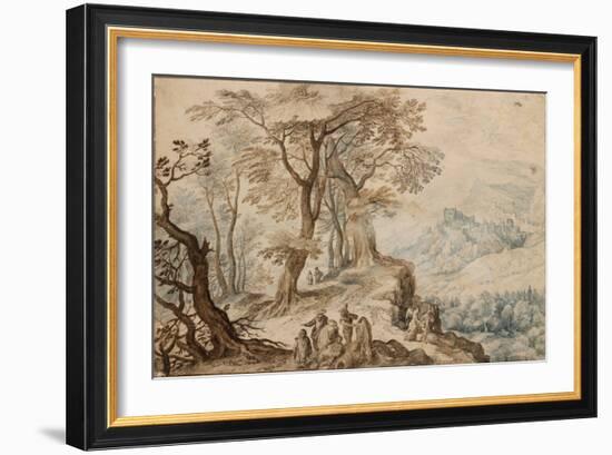 Landscape with Tobias (Tobie) and the Angel - Peinture De Jan Brueghel the Younger (1601-1678) - 15-Jan the Younger Brueghel-Framed Giclee Print