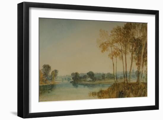 Landscape with Trees by the River Thames, C.1805 (W/C on Paper)-Joseph Mallord William Turner-Framed Giclee Print