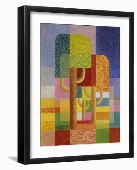 Landscape with Trees, C. 1932-Heinrich Hoerle-Framed Premium Giclee Print