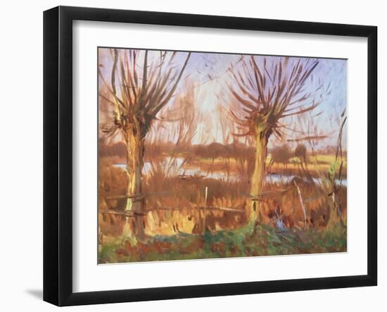 Landscape with Trees, Calcot-On-The-Thames (Oil on Canvas)-John Singer Sargent-Framed Giclee Print