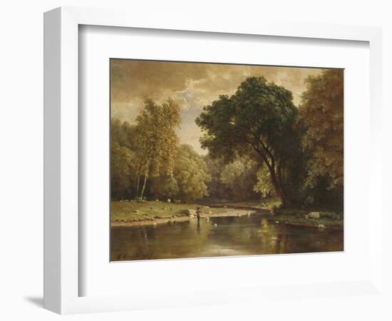 Landscape with Trout Stream, 1857-George Inness-Framed Giclee Print