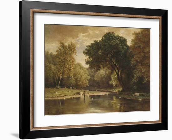 Landscape with Trout Stream, 1857-George Inness-Framed Giclee Print