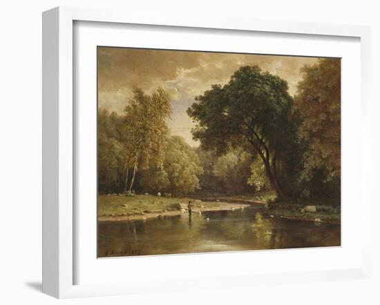 Landscape with Trout Stream, 1857-George Inness-Framed Giclee Print