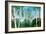 Landscape with Trunks of Birches and Pine Tree in the Foreground and Silhouettes of Different Trees-Milovelen-Framed Art Print