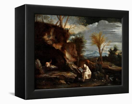 Landscape with Two Carthusian Monks-Pier Francesco Mola-Framed Premier Image Canvas