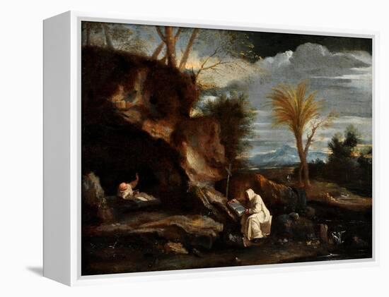 Landscape with Two Carthusian Monks-Pier Francesco Mola-Framed Premier Image Canvas