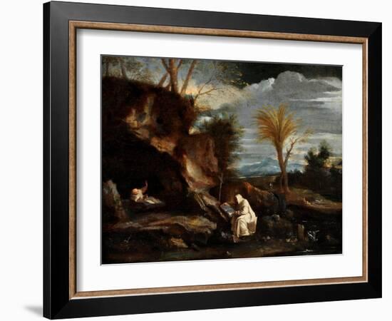 Landscape with Two Carthusian Monks-Pier Francesco Mola-Framed Giclee Print