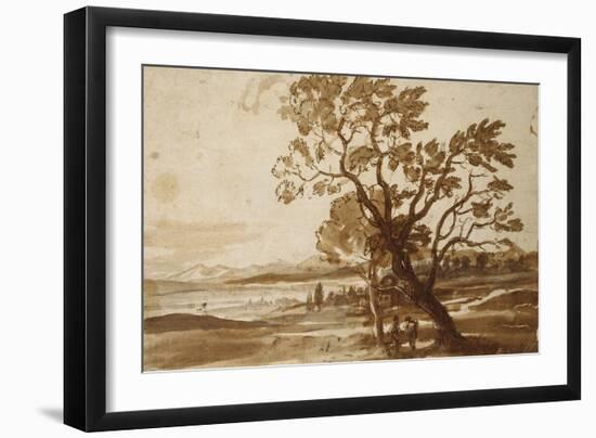 Landscape with Two Trees-Claude Lorraine-Framed Giclee Print