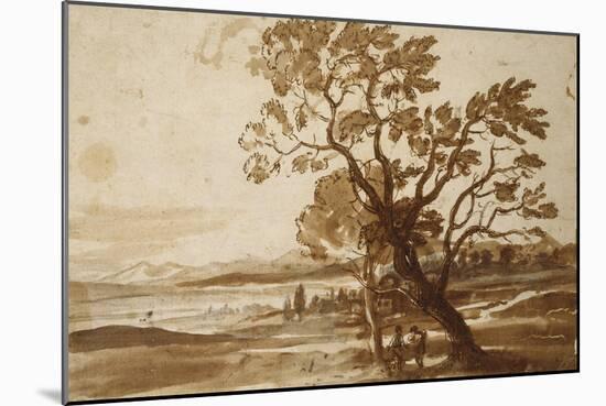 Landscape with Two Trees-Claude Lorraine-Mounted Giclee Print