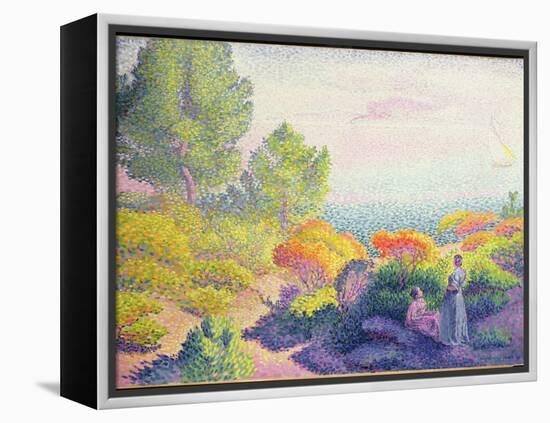 Landscape with Two Women, 1895 (Oil on Canvas)-Henri-Edmond Cross-Framed Premier Image Canvas