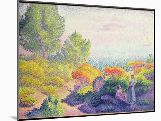 Landscape with Two Women, 1895 (Oil on Canvas)-Henri-Edmond Cross-Mounted Giclee Print