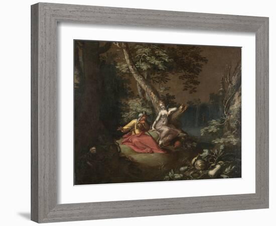 Landscape with Vertumnus and Pomona, c.1595-1600-Abraham Bloemaert-Framed Giclee Print