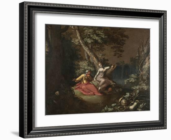 Landscape with Vertumnus and Pomona, c.1595-1600-Abraham Bloemaert-Framed Giclee Print