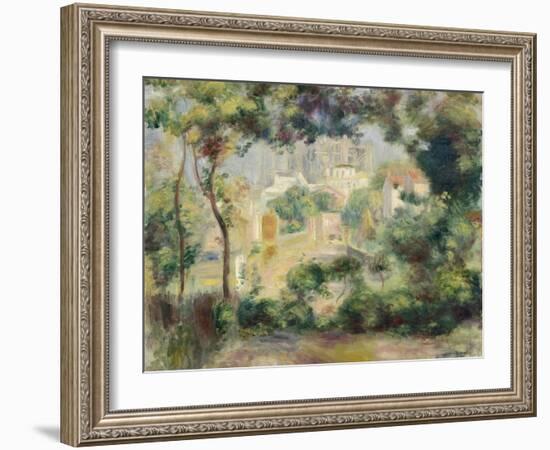 Landscape with View of the Newly Built Sacre-Coeur, about 1896-Pierre-Auguste Renoir-Framed Giclee Print