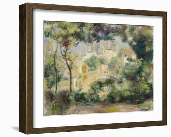 Landscape with View of the Newly Built Sacre-Coeur, about 1896-Pierre-Auguste Renoir-Framed Giclee Print