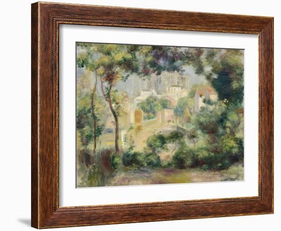 Landscape with View of the Newly Built Sacre-Coeur, about 1896-Pierre-Auguste Renoir-Framed Giclee Print