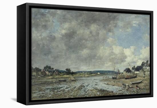 Landscape with Washerwomen, 1873 (Oil on Canvas)-Eugene Louis Boudin-Framed Premier Image Canvas