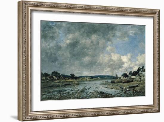 Landscape With Washerwomen-Eugène Boudin-Framed Giclee Print